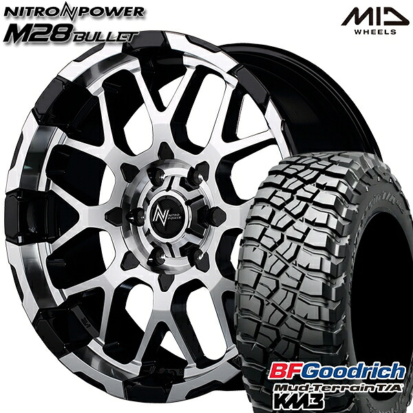 【取付対象】265/65R17 120/117Q RBL BFグッドリッチ マッドテレーン T/A KM3 MID ナイトロパワー M28バレット ブラック/ミラーカット 17インチ 8.0J 6H139.7 サマータイヤホイールセット ｜エムオートギャラリー