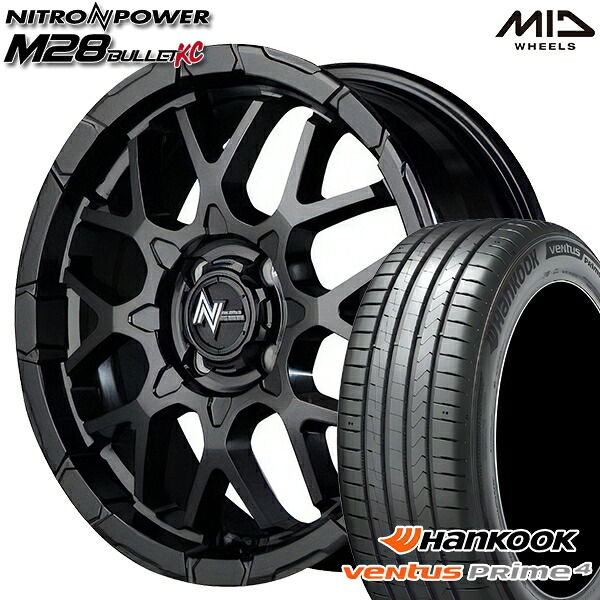 【取付対象】ライズ ロッキー 205/60R16 96V XL ハンコック veNtus PRime4 K135 MID ナイトロパワー M28バレットKC セミグロスブラック 16インチ 6.0J 4H100 サマータイヤホイールセット