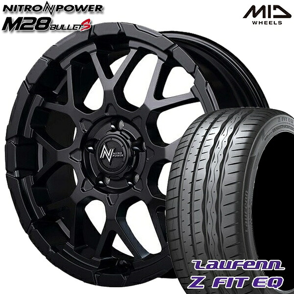 【取付対象】アクセラ アテンザ 215/45R18 93Y XL ラウフェン Z FIT EQ LK03 MID ナイトロパワー M28バレットS セミグロスブラック 18インチ 7.0J 5H114.3 サマータイヤホイールセット |エムオートギャラリー