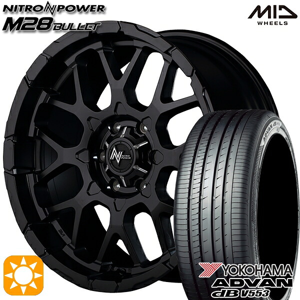 【取付対象】200系ハイエース 215/60R17 96H ヨコハマ アドバンデシベル V553 MID ナイトロパワー M28バレット セミグロスブラック 17インチ 6.5J 6H139.7 サマータイヤホイールセット ｜エムオートギャラリー