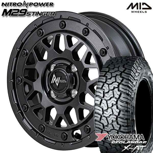 【取付対象】165/65R14 81/78Q ヨコハマ ジオランダー X-AT G016 MID ナイトロパワー M29 スティンガー バレルブラック 14インチ 4.5J 4H100 サマータイヤホイールセット ｜エムオートギャラリー 75,295円