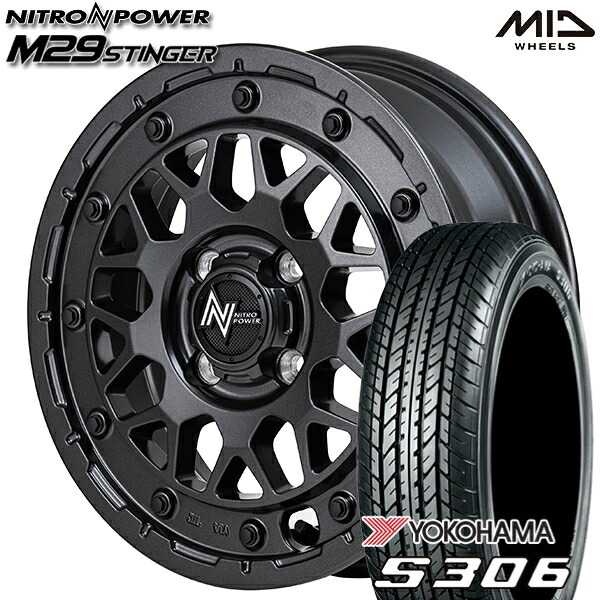 【取付対象】155/65R14 75S ヨコハマ S306 MID ナイトロパワー M29 スティンガー バレルブラック 14インチ 4.5J 4H100 サマータイヤホイールセット 58,905円