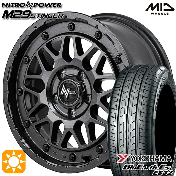 【取付対象】205/50R17 89V ヨコハマ ブルーアース ES32 MID ナイトロパワー M29 スティンガー バレルブラック 17インチ 7.0J 5H114.3 サマータイヤホイールセット ｜エムオートギャラリー