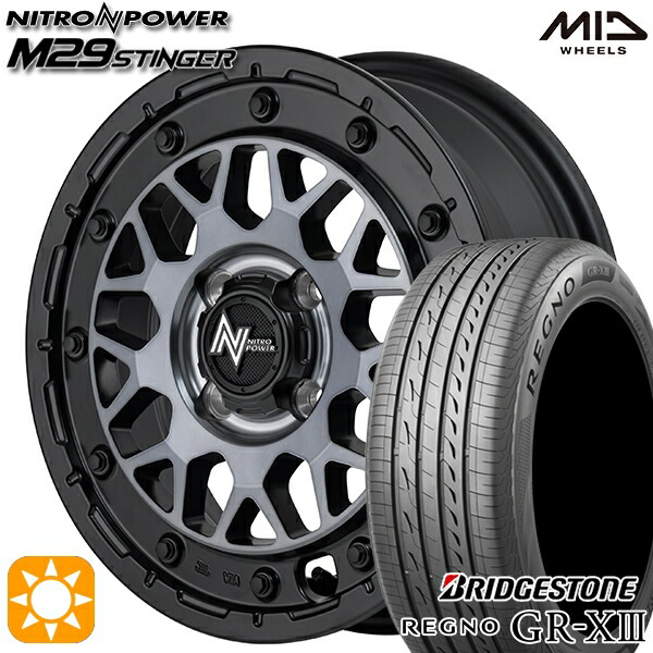 【取付対象】165/55R14 72V ブリヂストン レグノ GR-X3 MID ナイトロパワー M29 スティンガー セミグロスブラッククリア 14インチ 4.5J 4H100 サマータイヤホイールセット ｜エムオートギャラリー 153,000円