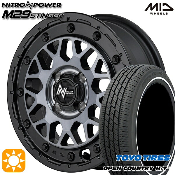 【取付対象】165/65R15 81H トーヨー オープンカントリー H/T2 WR MID ナイトロパワー M29 スティンガー セミグロスブラッククリア 15インチ 5.0J 4H100 サマータイヤホイールセット |エムオートギャラリー