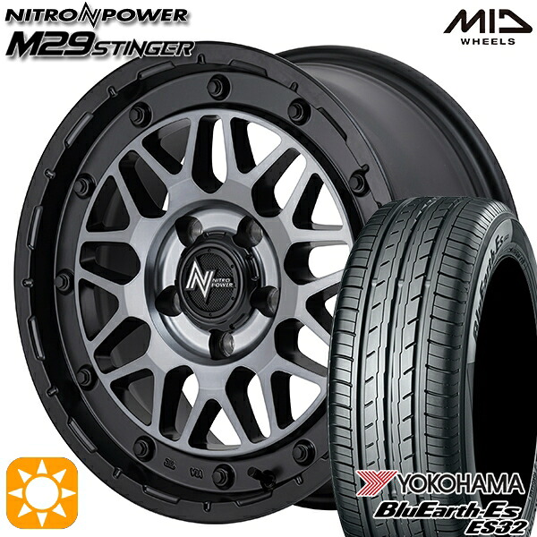 【取付対象】215/60R17 96H ヨコハマ ブルーアース ES32 MID ナイトロパワー M29 スティンガー セミグロスブラッククリア 17インチ 7.0J 5H114.3 サマータイヤホイールセット ｜エムオートギャラリー 110,100円