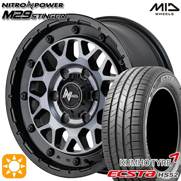 【取付対象】215/60R17 100V XL クムホ エクスタ HS52 MID ナイトロパワー M29 スティンガー セミグロスブラッククリア 17インチ 6.5J 6H139.7 サマータイヤホイールセット ｜エムオートギャラリー