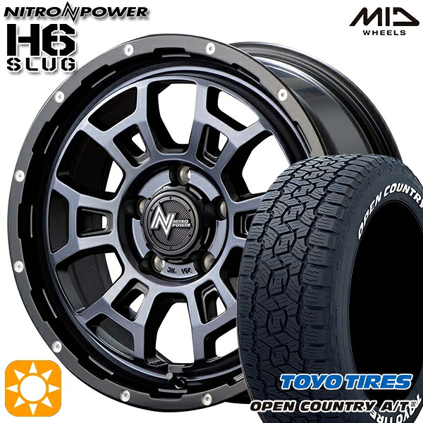 【取付対象】デリカD5 215/70R16 100T トーヨー オープンカントリーA/T3 ホワイトレター MID ナイトロパワー H6スラッグ ブラッククリア 16インチ 7.0J 5H114.3 サマータイヤホイールセット ｜エムオートギャラリー