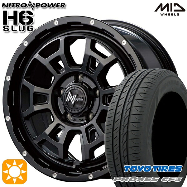 【取付対象】エスティマ ヤリスクロス 215/60R16 95H トーヨー プロクセス CF3 MID ナイトロパワー H6スラッグ セミグロスブラック 16インチ 7.0J 5H114.3 サマータイヤホイールセット ｜エムオートギャラリー