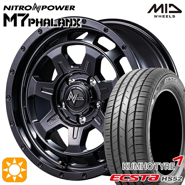 【取付対象】C-HR カローラクロス 215/60R17 100V XL クムホ エクスタ HS52 MID ナイトロパワー M7ファランクス BBK 17インチ 7.0J 5H114.3+42 サマータイヤホイールセット