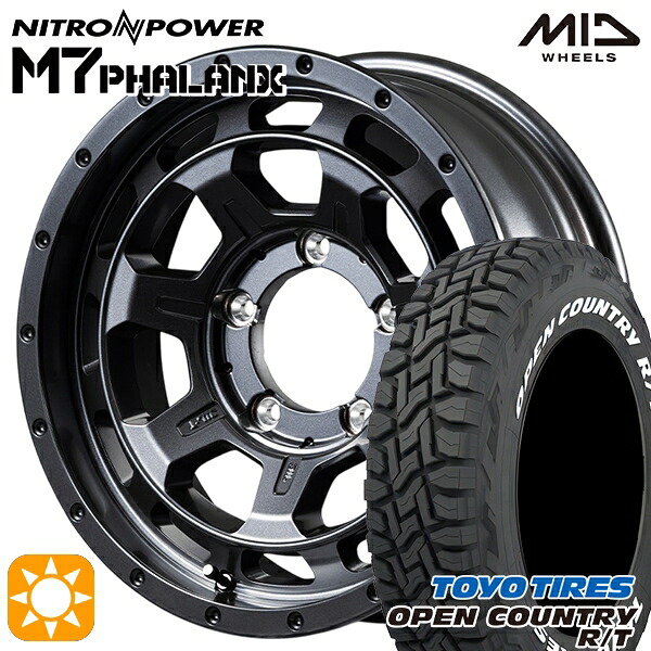 【取付対象】ジムニーシエラ ノマド 185/85R16 105/103N LT トーヨー オープンカントリー R/T ホワイトレター MID ナイトロパワー M7ファランクス BBK 16インチ 6.0J 5H139.7-5 サマータイヤホイールセット |エムオートギャラリー