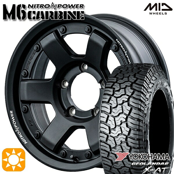 【取付対象】215/70R16 100/97Q ヨコハマ ジオランダー X-AT G016MID ナイトロパワー M6 カービン ガンブラック 16インチ 6.0J 5H139.7 サマータイヤホイールセット |エムオートギャラリー