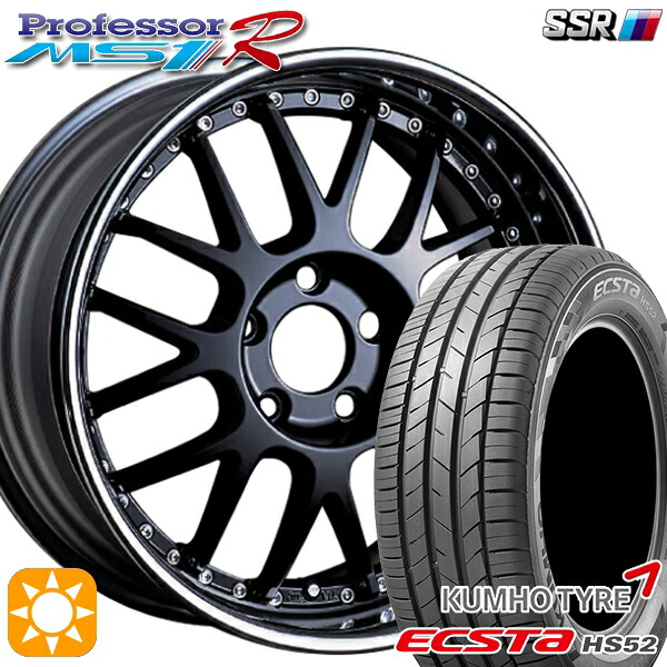 【取付対象】185/55R16 83V クムホ エクスタ HS52 SSR プロフェッサー MS1R フラットブラック 16インチ 6.0J 4H100 サマータイヤホイールセット |エムオートギャラリー