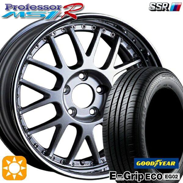 【取付対象】アクア クロスビー 185/55R16 83V グッドイヤー エフィシェントグリップ EG02 SSR プロフェッサー MS1R シルバー 16インチ 6.0J 4H100 サマータイヤホイールセット