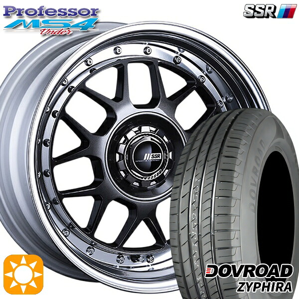 【取付対象】アクア デミオ ノート 195/55R16 87V DOVROAD ザイファイラ SSR プロフェッサー MS4 アンダー プリズムダークガンメタ 16インチ 6.0J 4H100 サマータイヤホイールセット |エムオートギャラリー