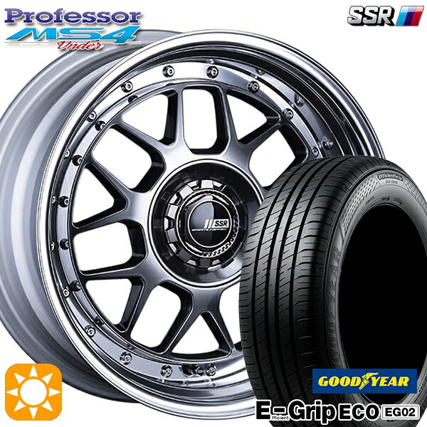 【取付対象】アクア ヤリス 195/50R16 84V グッドイヤー エフィシェントグリップ EG02 SSR プロフェッサー MS4 アンダー チタンシルバー 16インチ 6.0J 4H100 サマータイヤホイールセット