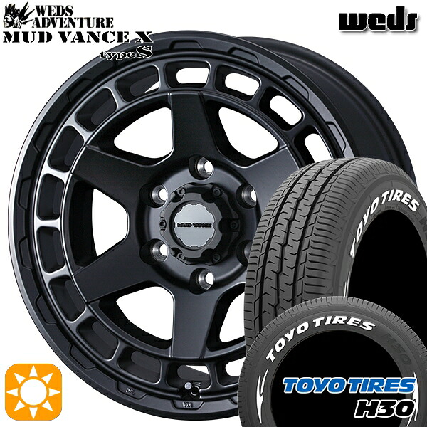 【取付対象】215/65R16 109/107R トーヨー H30 ホワイトレター Weds マッドヴァンス X タイプS フルマットブラック 16インチ 6.5J 6H139.7 サマータイヤホイールセット ｜エムオートギャラリー