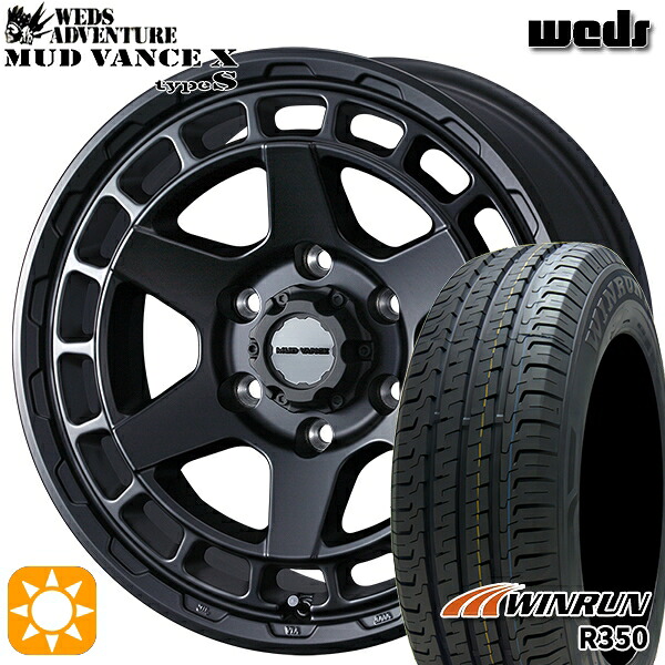 【取付対象】215/65R16 109/107T ウィンラン R350 Weds マッドヴァンス X タイプS フルマットブラック 16インチ 6.5J 6H139.7 サマータイヤホイールセット