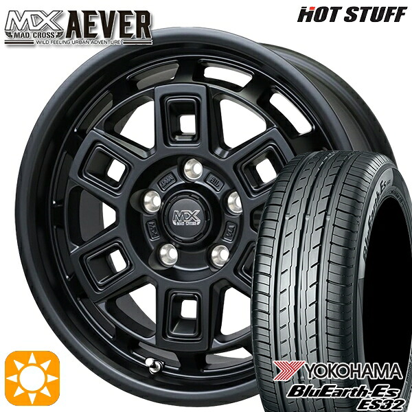 【取付対象】215/65R16 98H ヨコハマ ブルーアース ES32 ホットスタッフ マッドクロスアイヴァー MTBK 16インチ 7.0J 5H114.3+38 サマータイヤホイールセット |エムオートギャラリー