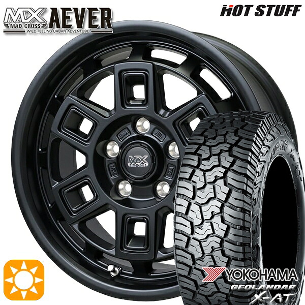 【取付対象】デリカD5 215/70R16 100/97Q ヨコハマ ジオランダー X-AT G016 ホットスタッフ マッドクロスアイヴァー MTBK 16インチ 7.0J 5H114.3+38 サマータイヤホイールセット