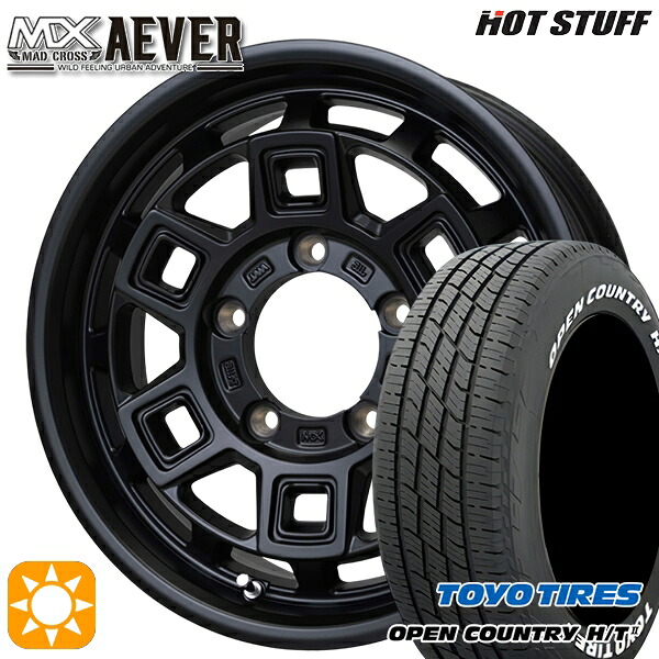 【取付対象】ジムニー 215/70R16 100H トーヨー オープンカントリー H/T2 WL ホットスタッフ マッドクロスアイヴァー MTBK 16インチ 5.5J 5H139.7+20 サマータイヤホイールセット