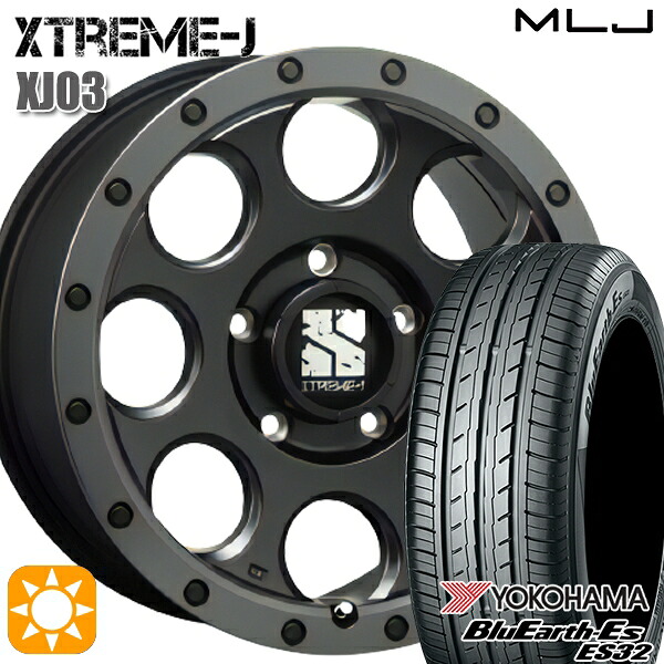 【取付対象】235/50R18 97W ヨコハマ ブルーアース ES32 MLJ エクストリームJ XJ03 フラットブラック/スモークフランジ 18インチ 8.0J 5H114.3 サマータイヤホイールセット |エムオートギャラリー