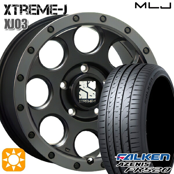 【取付対象】235/55R18 104Y XL ファルケン アゼニス FK520 MLJ エクストリームJ XJ03 フラットブラック/スモークフランジ 18インチ 8.0J 5H114.3 サマータイヤホイールセット