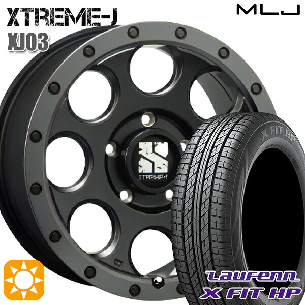 【取付対象】215/60R17 96H ラウフェン X FIT HP LA41 MLJ エクストリームJ XJ03 フラットブラック/スモークフランジ 17インチ 7.5J 5H114.3 サマータイヤホイールセット