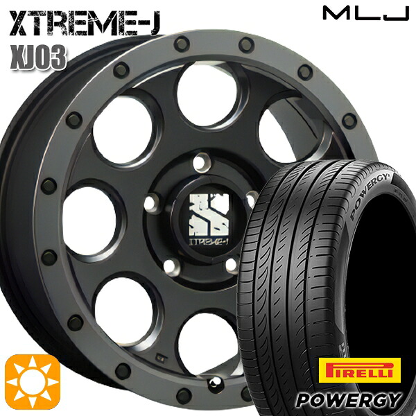 【取付対象】ヤリスクロス 205/65R16 95H ピレリ パワジー MLJ エクストリームJ XJ03 フラットブラック/スモークフランジ 16インチ 7.0J 5H114.3 サマータイヤホイールセット ｜エムオートギャラリー