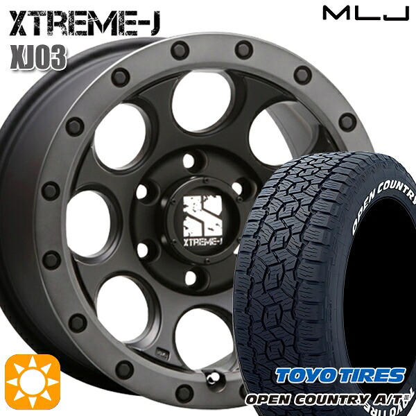 【取付対象】285/70R17 116/113Q トーヨー オープンカントリーA/T3 ホワイトレター MLJ エクストリームJ XJ03 フラットブラック/スモークフランジ 17インチ 8.0J 6H139.7 サマータイヤホイールセット |エムオートギャラリー