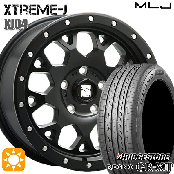 【取付対象】エスティマ ヤリスクロス 215/60R16 95V ブリヂストン レグノ GR-X3 MLJ エクストリームJ XJ04 サテンブラック 16インチ 7.0J 5H114.3 サマータイヤホイールセット 100,900円