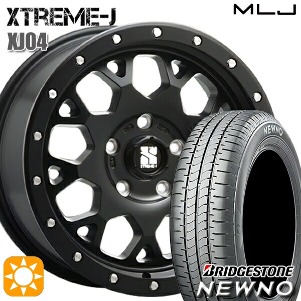 【取付対象】215/60R16 95H ブリヂストン ニューノ MLJ エクストリームJ XJ04 サテンブラック 16インチ 7.0J 5H114.3 サマータイヤホイールセット