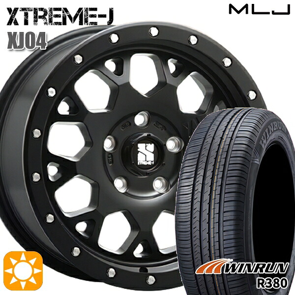 【取付対象】エスティマ ヤリスクロス 215/60R16 95H ウィンラン R380 MLJ エクストリームJ XJ04 サテンブラック 16インチ 7.0J 5H114.3 サマータイヤホイールセット