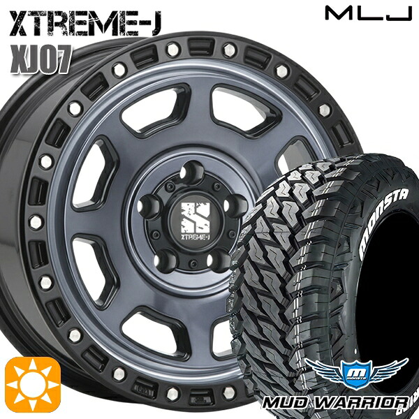 【取付対象】235/70R16 104/101Q LT RWL モンスタ マッドウォーリアー MLJ エクストリームJ XJ07 グロスブラック マシンインディゴ 16インチ 7.0J 5H114.3 サマータイヤホイールセット ｜エムオートギャラリー