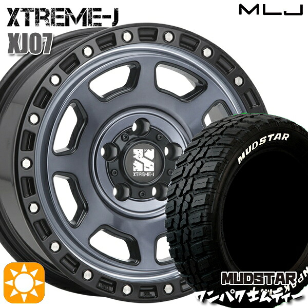 【取付対象】235/70R16 106S WL マッドスター ワンパク M/T ホワイトレター MLJ エクストリームJ XJ07 グロスブラック マシンインディゴ 16インチ 7.0J 5H114.3 サマータイヤホイールセット ｜エムオートギャラリー 104,005円