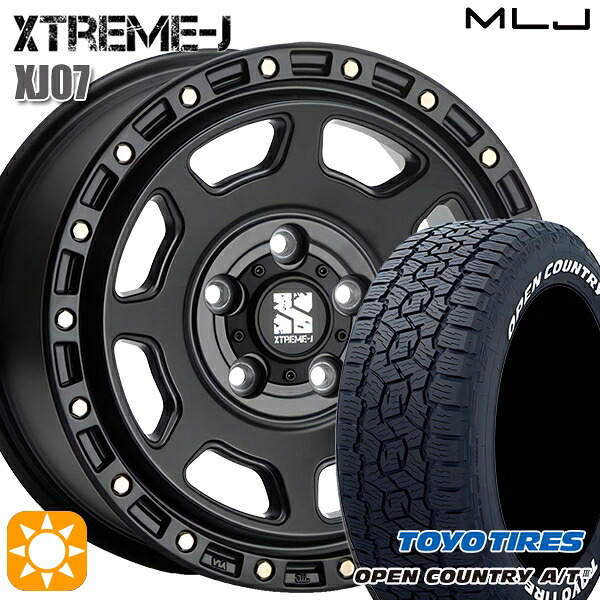 【取付対象】JEEPラングラー 265/70R17 115T トーヨー オープンカントリーA/T3 ホワイトレター MLJ エクストリームJ XJ07 グロスブラック マシンインディゴ 17インチ 8.0J 5H127 サマータイヤホイールセット ｜エムオートギャラリー