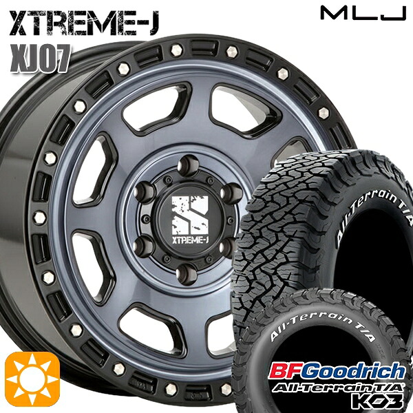 【取付対象】265/70R17 118/115S RWL BFグッドリッチ オールテレーン T/A KO3 MLJ エクストリームJ XJ07 グロスブラック マシンインディゴ 17インチ 8.0J 6H139.7 サマータイヤホイールセット |エムオートギャラリー
