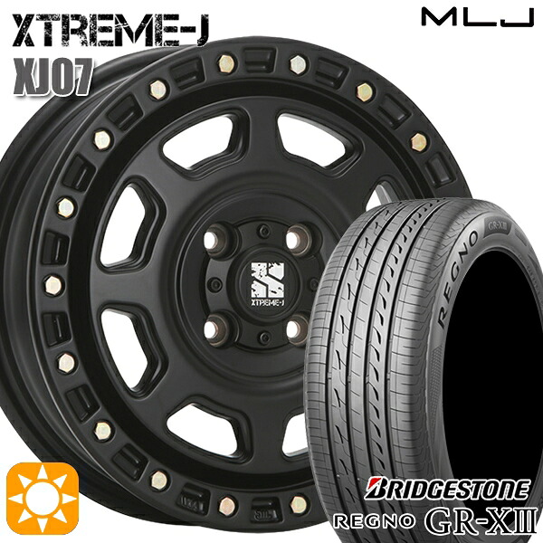 【取付対象】165/65R14 79S ブリヂストン レグノ GR-X3 MLJ エクストリームJ XJ07 サテンブラック 14インチ 4.5J 4H100 サマータイヤホイールセット