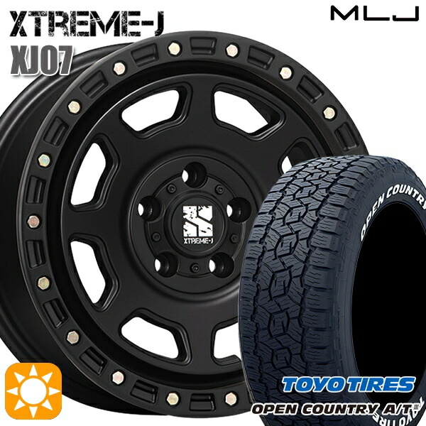【取付対象】ハリアー エクストレイル 225/65R17 102H トーヨー オープンカントリーA/T3 ホワイトレター MLJ エクストリームJ XJ07 サテンブラック 17インチ 8.0J 5H114.3 サマータイヤホイールセット