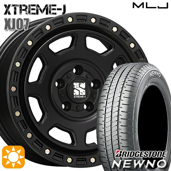 【取付対象】205/65R16 95H ブリヂストン ニューノ MLJ エクストリームJ XJ07 サテンブラック 16インチ 7.0J 5H114.3 サマータイヤホイールセット