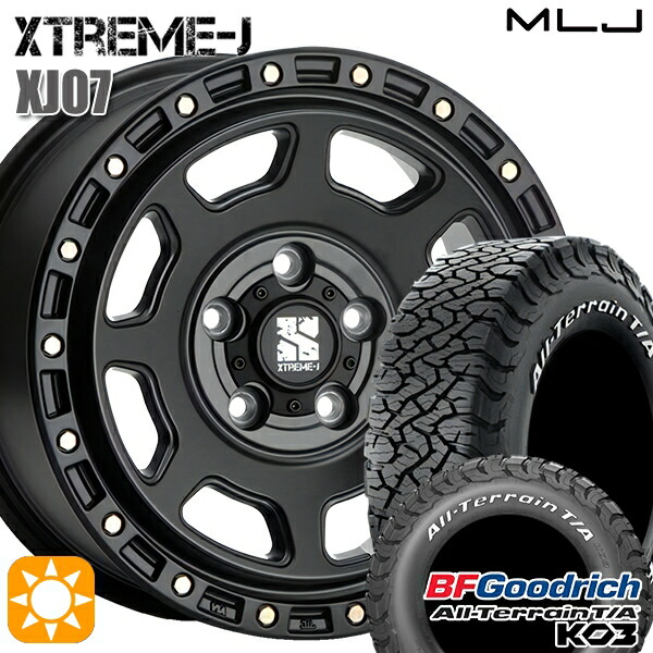 【取付対象】JEEPラングラー 285/70R17 121/118S RWL BFグッドリッチ オールテレーン T/A KO3 MLJ エクストリームJ XJ07 サテンブラック 17インチ 8.0J 5H127 サマータイヤホイールセット ｜エムオートギャラリー