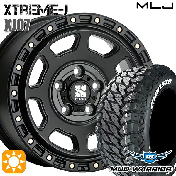 【取付対象】JEEPラングラー 265/70R17 121/118Q 10PR LT モンスタ マッドウォーリアー MLJ エクストリームJ XJ07 サテンブラック 17インチ 8.0J 5H127 サマータイヤホイールセット ｜エムオートギャラリー