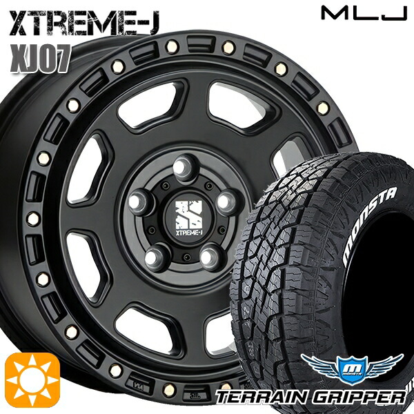 【取付対象】JEEPラングラー 285/70R17 121/118R LT モンスタ テレーングリッパー MLJ エクストリームJ XJ07 サテンブラック 17インチ 8.0J 5H127 サマータイヤホイールセット