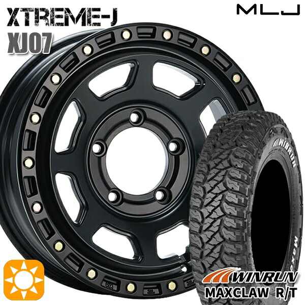 【取付対象】ジムニー 185/85R16 105/103N ウィンラン マックスクロウ R/T ホワイトレター MLJ エクストリームJ XJ07 サテンブラック 16インチ 5.5J 5H139.7 サマータイヤホイールセット ｜エムオートギャラリー