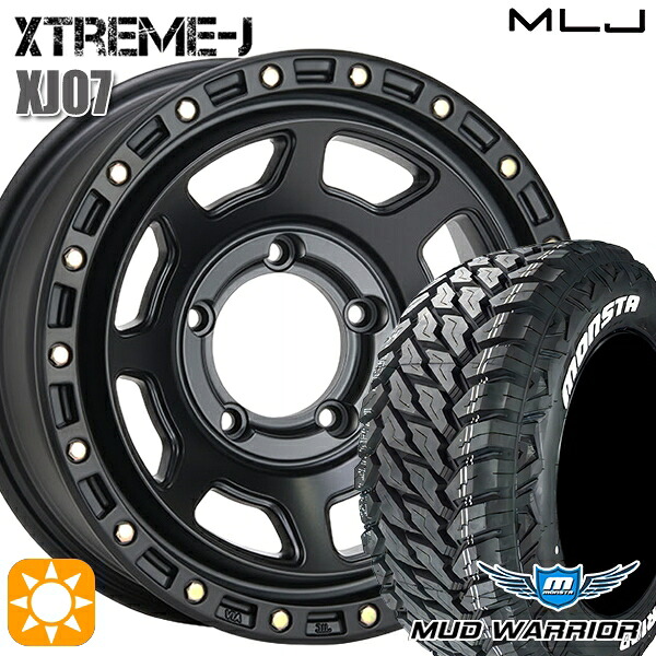 【取付対象】ジムニーシエラ/ノマド 235/70R16 104/101Q LT RWL モンスタ マッドウォーリアー MLJ エクストリームJ XJ07 サテンブラック 16インチ 6.0J 5H139.7 -5 サマータイヤホイールセット |エムオートギャラリー