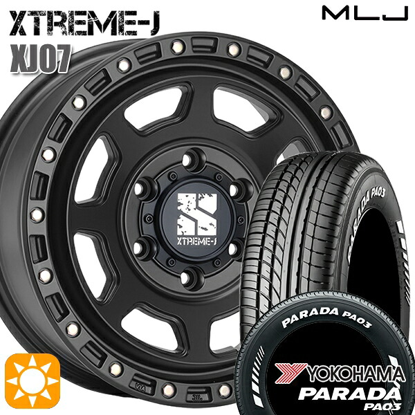 【取付対象】200系ハイエース 215/65R16C 109/107S ヨコハマ パラダ PA03 ホワイトレター MLJ エクストリームJ XJ07 SB 16インチ 6.5J 6H139.7 サマータイヤホイールセット