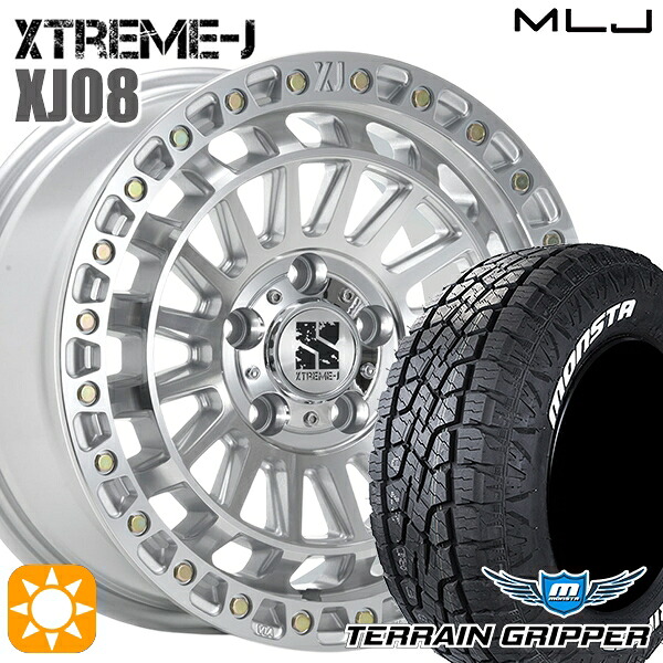 【取付対象】JEEPラングラー 265/65R17 116T XL モンスタ テレーングリッパー MLJ エクストリームJ XJ08 グロスマシンド 17インチ 7.5J 5H127+40 サマータイヤホイールセット ｜エムオートギャラリー