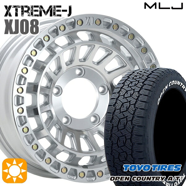 【取付対象】ジムニー 175/80R16 91S トーヨー オープンカントリーA/T3 ホワイトレター MLJ エクストリームJ XJ08 グロスマシンド 16インチ 5.5J 5H139.7+20 サマータイヤホイールセット |エムオートギャラリー