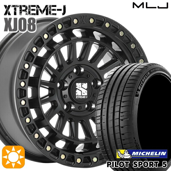 【取付対象】20/30系アルファードヴェルファイア 235/50R18 101Y XL ミシュラン パイロットスポーツ5 MLJ エクストリームJ XJ08 サテンブラック 18インチ 8.0J 5H114.3+40 サマータイヤホイールセット