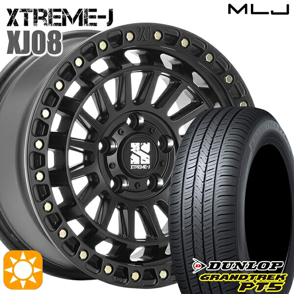 【取付対象】CX-60 エクストレイル 235/60R18 107V XL ダンロップ グラントレック PT5 MLJ エクストリームJ XJ08 サテンブラック 18インチ 8.0J 5H114.3 +40 サマータイヤホイールセット |エムオートギャラリー